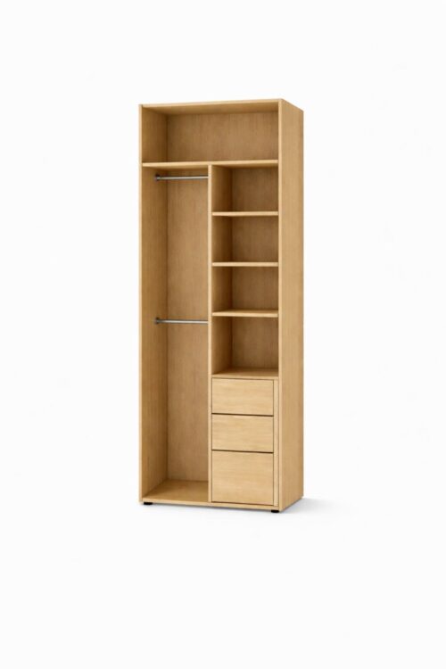 Combination Hanging & Shelving Wardrobe Unit with Drawers